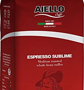 Aiello Caffe Italian Espresso Coffee Beans 2.2 LB Bag, Medium Whole Bean Coffee Freshly Roasted and Blended in Southern Italy Sublime