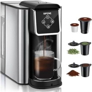 3-in-1 Single Serve Coffee Maker - Quick Brew for Coffee Pods, Ground Coffee, & Loose Tea, 6-10oz Cup Sizes, 50oz Removable Water Tank, 1150W, Compact & Efficient, Black