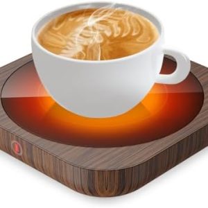 Coffee Mug Warmers for Desk with 3 Temperature Settings, Smart Coffee Warmer Plate for Heating Milk, Tea and Hot Chocolate (Wood)