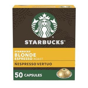 Starbucks by Nespresso Vertuo, Blonde Roast Espresso, 50-count Espresso Pods, Brews, 1.35 oz.