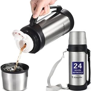 Vacuum Insulated Bottle Coffee Thermos,41 Ounce,Thermos for Hot Drinks,Keep Liquid Hot or Cold 24 Hours,Thermos & Perfect Size Cleaning Brush,Portable,Bpa-Free Termos Para Cafe
