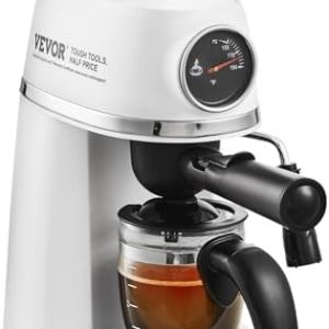 VEVOR Espresso Machine, 3.5 Bar Espresso Maker with Milk Frother Steam Wand, 4-Cup Professional Coffee/Espresso Machine with Temp Gauge for Latte Cappuccino, NTC Control System