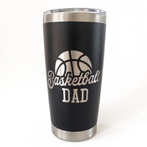 Basketball Dad Travel Mug, 20oz Black Coffee Tumbler Togo Coffee Mug, Basketball Gifts for Men