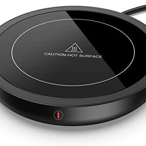 Coffee Mug Warmer, 50W Coffee Cup Warmer with 3 Temperature Settings (105℉-180℉) and 4 Hours Auto Shutt-Off Function for Office Home Desk Use, for Keep Coffee Tea Milk Hot(Black)