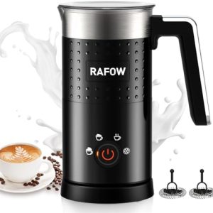 4 in 1 Electric Milk Frother: 10oz/350 mL Large Capacity Electric Milk Steamer for Hot and Cold Milk Froth - Automatic Milk Frother & Warmer for Latte, Cappuccinos, Macchiato, Hot Chocolate