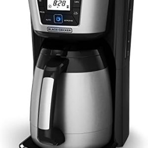 BLACK+DECKER 12-Cup Thermal Coffee Maker, Digital Controls, EvenStream Showerhead, Stainless Steel Thermal Carafe, Easy Cleaning