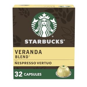 Starbucks by Nespresso Vertuo, Veranda Blend, Blonde Roast Coffee, 32-count Coffee Pods, Brews 7.8 oz.