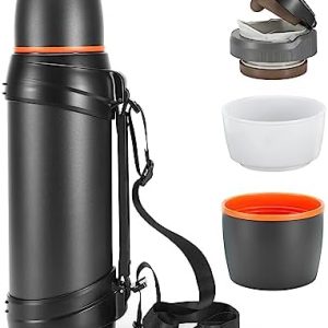 85oz Large Coffee Thermoses for Travel - Insulated Water Jug Classic Vacuum Bottle with Plastic Cup - Stainless Steel Thermos for Hiking Fishing