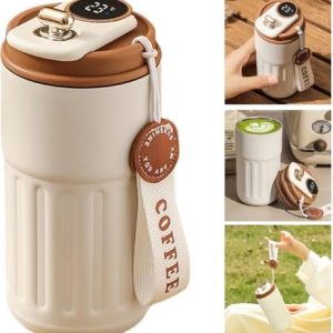 Smart Coffee Thermos - Smart Thermos Cup - Coffee Thermos With Temperature Display,Thermos Cup,Tealier Coffee Thermos For Outdoors Or Sport,The Thermos Mug Is Perfect At Home,In Office Or Car.