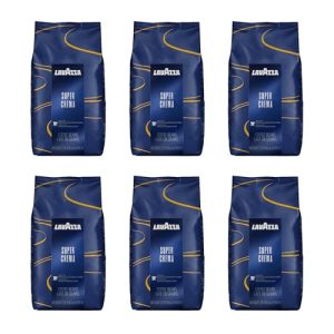 Lavazza Super Crema Whole Bean Coffee Blend, 2.2LB (Pack of 6), Mild and creamy medium espresso roast, Contains only coffee, aromatic blend