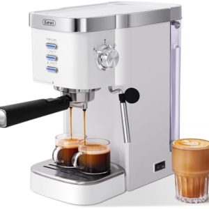 Gevi Espresso Machine 20 Bar High Pressure,Compact Espresso Machines with Milk Frother Steam Wand,Cappuccino & Latte Maker with Volume Control for Home,Espresso Maker,Gift for Coffee Lover