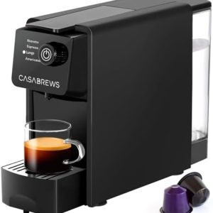 CASABREWS Espresso Machine for Nespresso Original Pods, 20 Bar Coffee Machine with 4 Brewing Modes and 21 oz Removable Water Tank, Compact Capsule Coffee Maker for Home or Office, Ideal Gifts for Mom