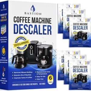 Descaling Powder Solution (6-Uses) Coffee Machine Descaler Cleaner | Compatible with Breville Keurig Nespresso Delonghi Ninja | To Descale Automatic Coffee Pots & Makers & Espresso Machines