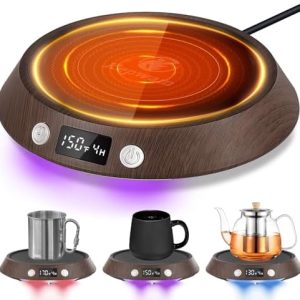 Coffee Mug Warmer - 55W Electric Coffee Warmer for Desk 3 Temp Settings & 2-9 Timer Smart Cup Warmer for Desk Candle Warmer Plate with LED Lights Beverage Tea Milk Warmer for Home & Office