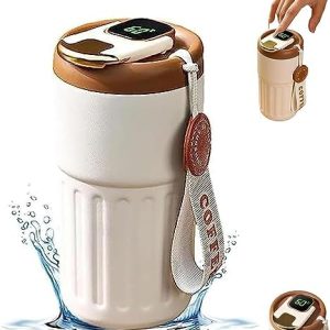 Coffee Mug with Temperature Display 450ml Smart LED Temperature Display Water Bottle Stainless Steel Thermos Coffee Mug Keeps Hot and Cold for 18 Hours