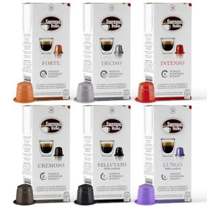 ESPRESSO ITALIA Capsules Compatible with Nespresso Machines, 100 Count - VARIETY PACK, Italian Coffee Pods Expresso