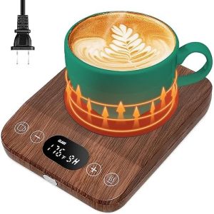 Coffee Mug Warmer, Auto On/Off Upgrade Gravity-Induction Mug Warmer for Desk with 9 Temperature Settings, 1-9 Timer Smart Candle Cup Warmer for Home Office