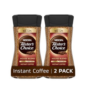 NESCAFÉ Taster's Choice Instant Coffee Light Medium Roast, House Blend, 2 Jars (7 Oz Each)