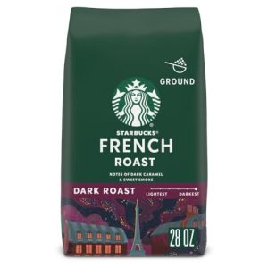 Starbucks Ground Coffee, Dark Roast Coffee, French Roast, 100% Arabica, 1 bag (28 oz)