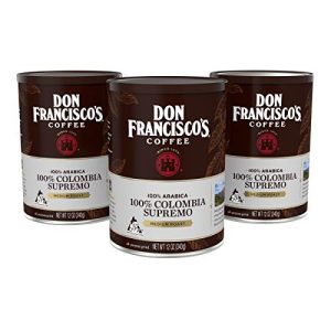 Don Francisco's Premium Colombia Supremo Ground Coffee: Rich, Aromatic 100% Arabica Beans - Family Crafted Flavored Coffee for a Delightful Morning Brew (3 x 12 oz Cans)