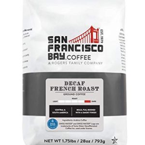 San Francisco Bay Ground Coffee - DECAF French Roast (28oz Bag), Dark Roast, Swiss Water Processed