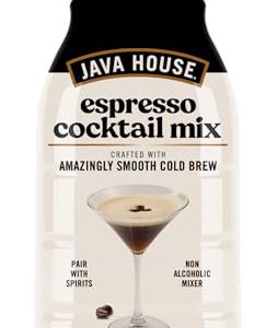 Java House Cold Brew Espresso Cocktail Mix – Premium 100% Arabica Cold Brew Concentrate – Smooth Coffee With French Vanilla Notes – 32oz Bottle (Makes 32 Cocktails)