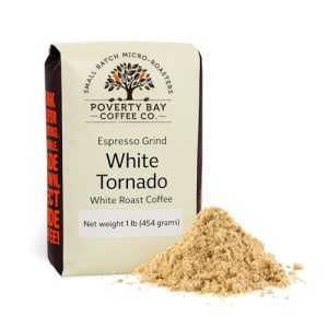 White Coffee - 1lb Bag of White Coffee Beans Roasted By Poverty Bay Coffee Co, Special Grind, Ground Coffee