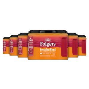Folgers Breakfast Blend Mild Roast Ground Coffee, 22.6 Ounces (Pack of 6)
