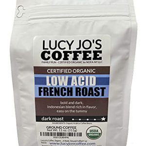 Lucy Jo's Coffee, Organic Low Acid French Roast, Ground Coffee 11 oz
