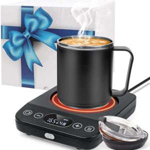 Coffee Mug Warmer & Mug Set, 30W Coffee Cup Warmer with 15.5oz Cup for Desk with Auto Shut Off, Timer Function, Smart Mug Heater for Heating Coffee, Tea, Candle, Beverage, Gifts