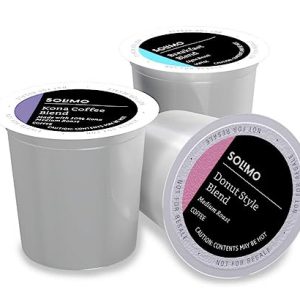 Amazon Brand - Solimo Variety Pack Light and Medium Roast Coffee Pods (Kona, Breakfast, Donut), Compatible with Keurig 2.0 K-Cup Brewers, 100 Count