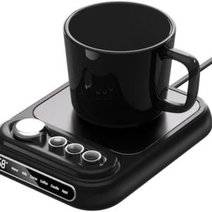 Coffee Mug Warmer with 5 Temps, Coffee Cup Warmer for Desk Faster Heat-Up, 10HTimer, Smart Electric Beverage Warmer with Auto Shut Off & LCD Display, Ideal Gifts for Coffee,Tea,Milk,Cocoa (No Cup)
