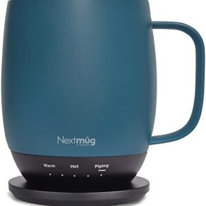 Nextmug - Temperature-Controlled, Self-Heating Coffee Mug (Slate Blue - 14 oz.)