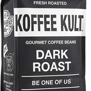 Koffee Kult Dark Roast Whole Bean Coffee - Small Batch 100% Arabica Gourmet Blend, Smooth and Well Balanced Artisan Roasted in 32oz Resealable Package
