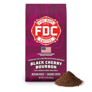 Fire Department Coffee Black Cherry Bourbon Infused Ground Coffee - 12 oz